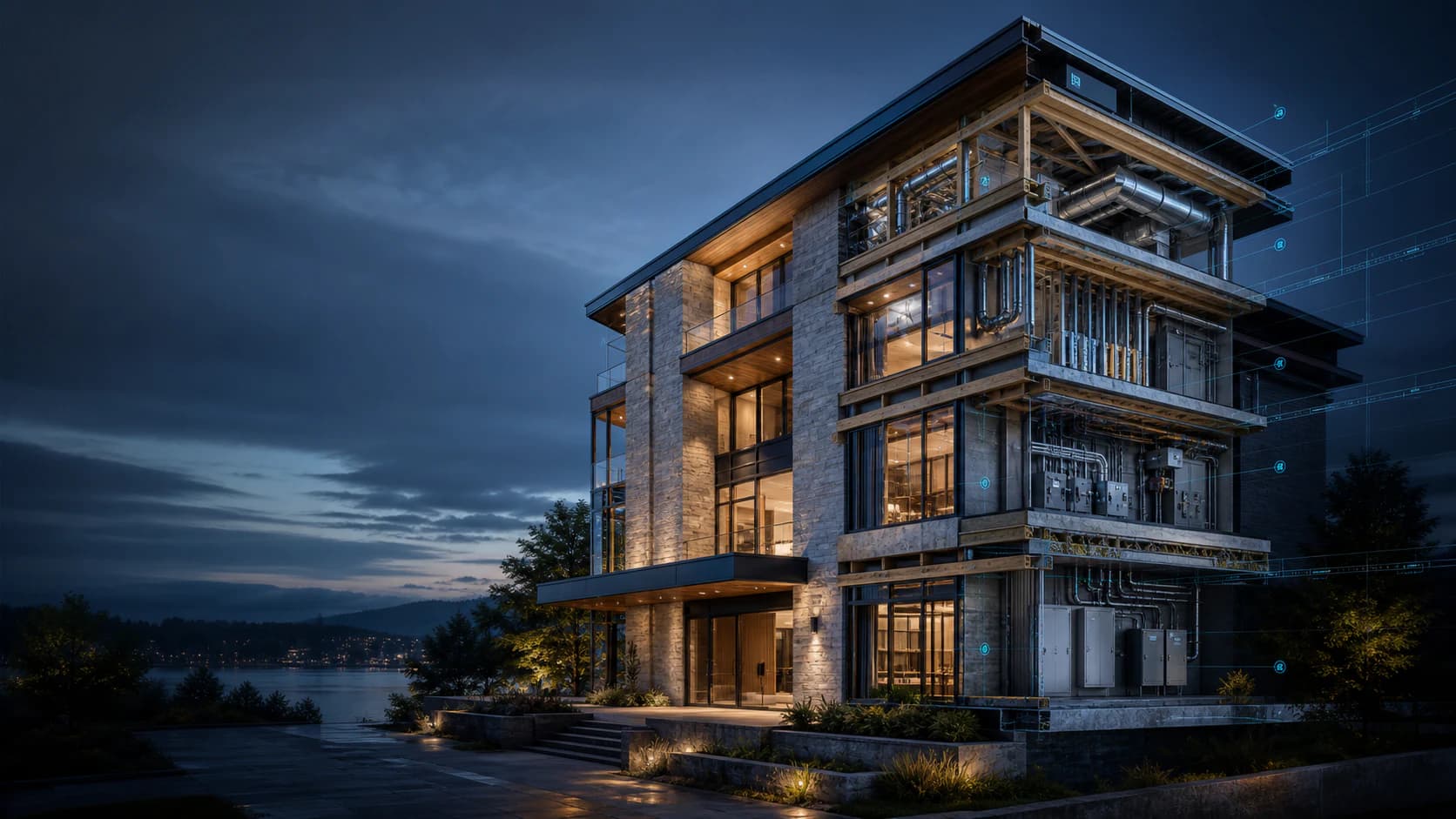 Conceptual finished home shown as the cover of a private residential construction record